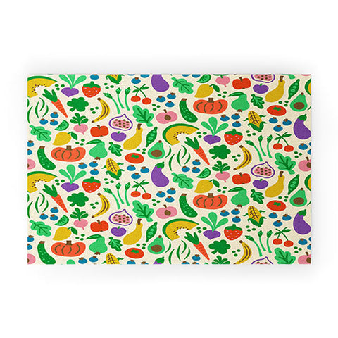 Carrie Cantwell Fruits Veggies Welcome Mat