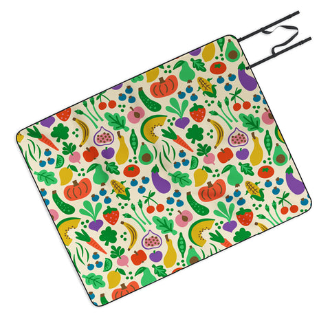 Carrie Cantwell Fruits Veggies Picnic Blanket