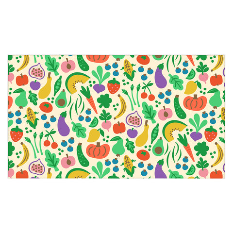 Carrie Cantwell Fruits Veggies Tablecloth