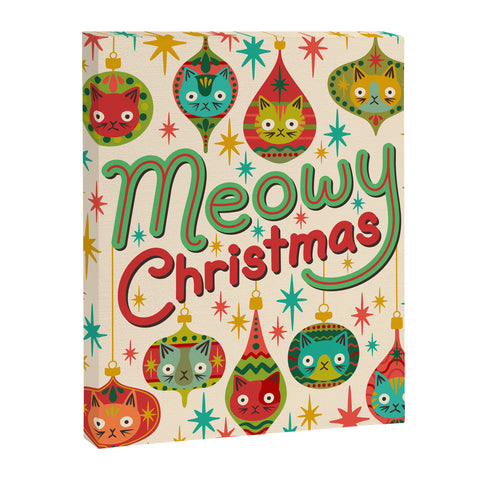 Carrie Cantwell Meowy Christmas Art Canvas