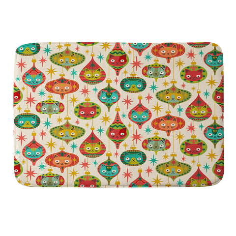 Carrie Cantwell Meowy Christmas Memory Foam Bath Mat