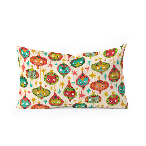 Carrie Cantwell Meowy Christmas Oblong Throw Pillow
