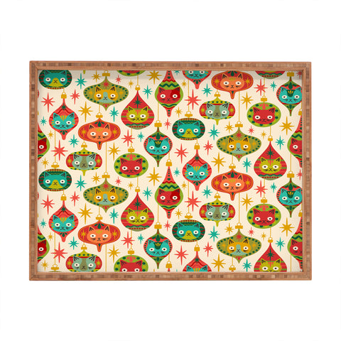 Carrie Cantwell Meowy Christmas Rectangular Tray