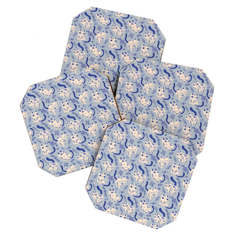 Carrie Cantwell Purrcelin Cats Coaster Set