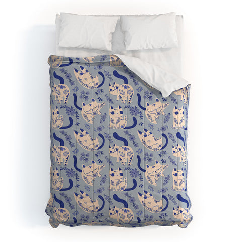 Carrie Cantwell Purrcelin Cats Comforter