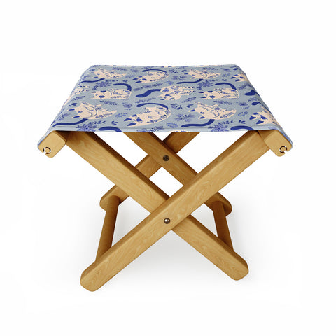 Carrie Cantwell Purrcelin Cats Folding Stool