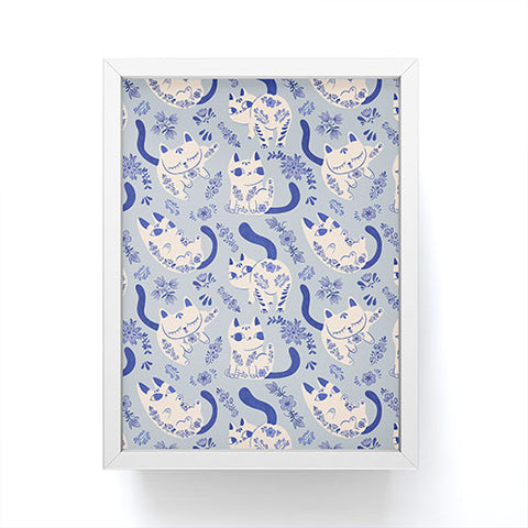 Carrie Cantwell Purrcelin Cats Framed Mini Art Print