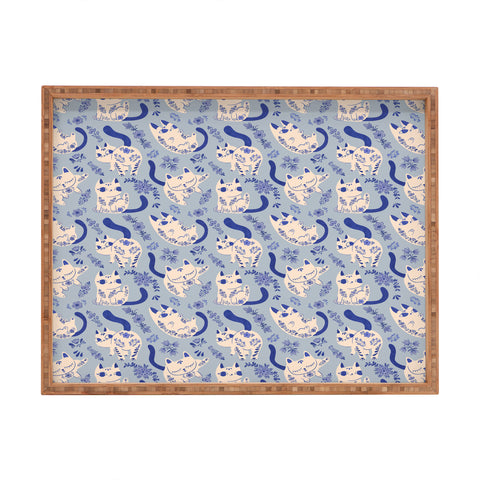 Carrie Cantwell Purrcelin Cats Rectangular Tray