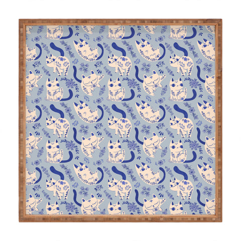 Carrie Cantwell Purrcelin Cats Square Tray