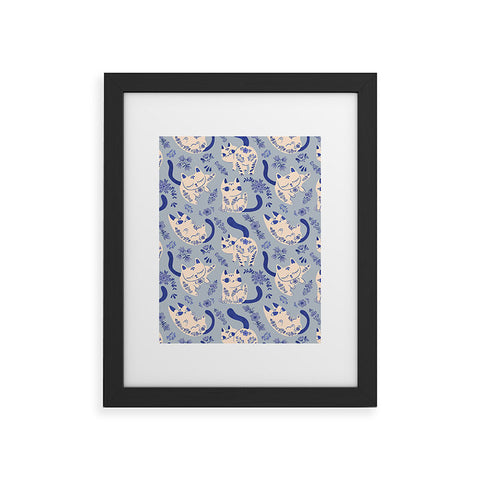 Carrie Cantwell Purrcelin Cats Framed Art Print