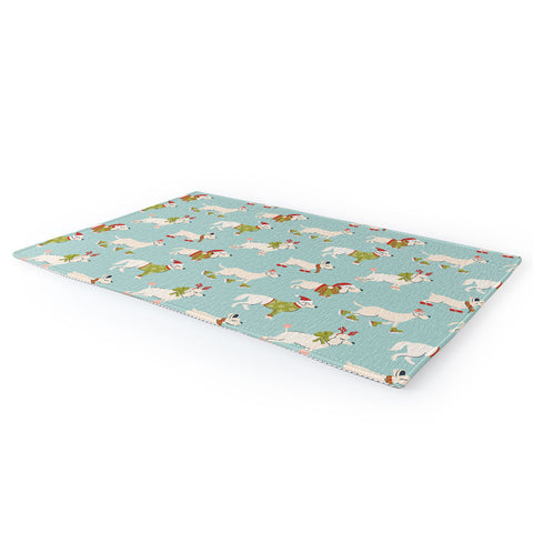 Carrie Cantwell Retro Christmas Winter Dogs Area Rug