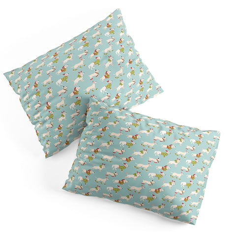 Carrie Cantwell Retro Christmas Winter Dogs Pillow Shams