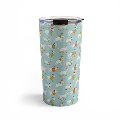 Carrie Cantwell Retro Christmas Winter Dogs Travel Mug