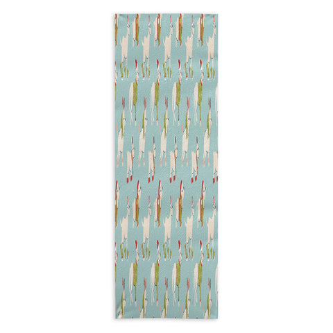 Carrie Cantwell Retro Christmas Winter Dogs Yoga Towel