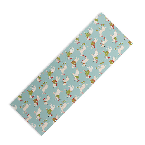 Carrie Cantwell Retro Christmas Winter Dogs Yoga Mat