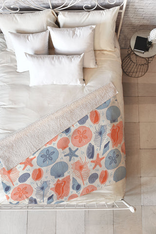 Carrie Cantwell She Sells Seashells I Fleece Throw Blanket