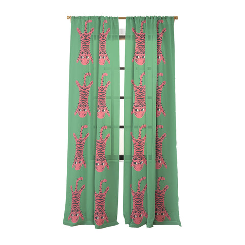 Carrie Cantwell Silly Cat Rug Sheer Window Curtain
