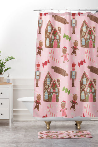 Carrie Cantwell Sweet Christmas Holidays Shower Curtain And Mat