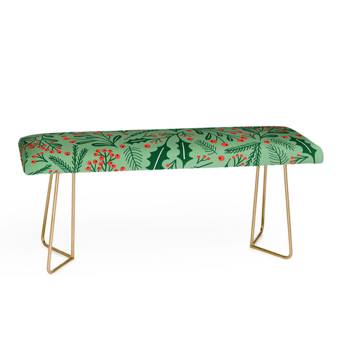 Carrie Cantwell Winter Holiday Floral Bench