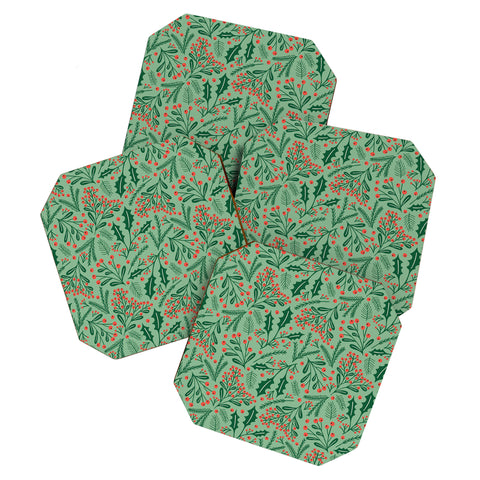 Carrie Cantwell Winter Holiday Floral Coaster Set