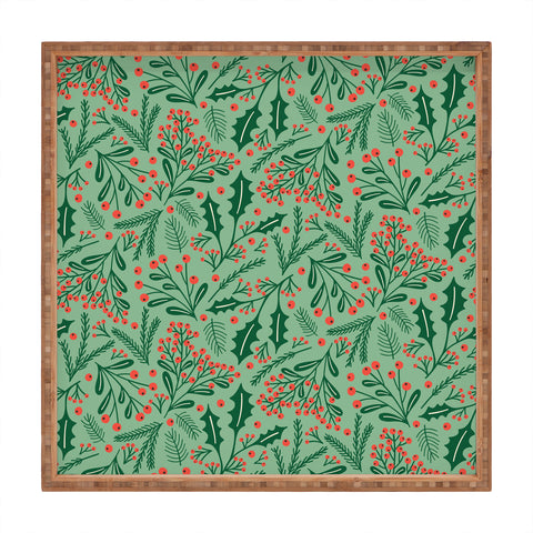 Carrie Cantwell Winter Holiday Floral Square Tray