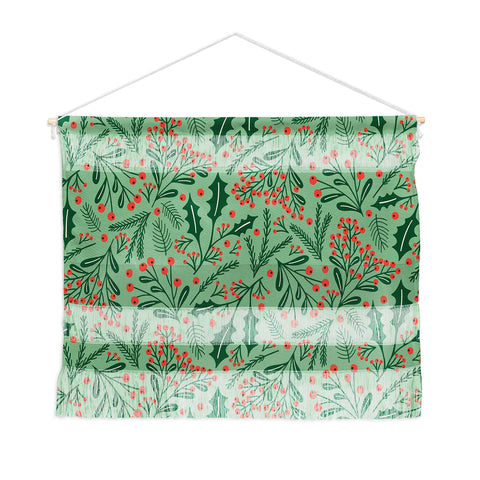 Carrie Cantwell Winter Holiday Floral Wall Hanging Landscape