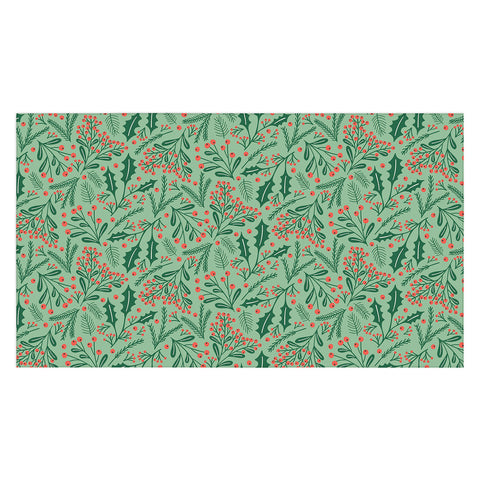 Carrie Cantwell Winter Holiday Floral Tablecloth