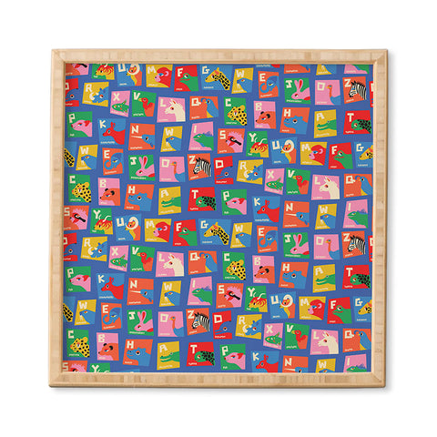 carriecantwell Animal Alphabet Blue Framed Wall Art