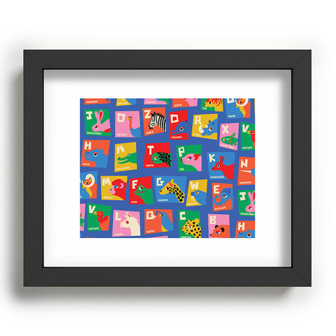 carriecantwell Animal Alphabet Blue Recessed Framing Rectangle