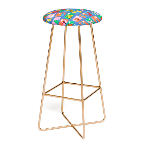carriecantwell Animal Alphabet Blue Bar Stool