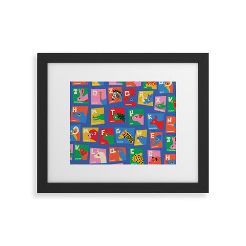 carriecantwell Animal Alphabet Blue Framed Art Print