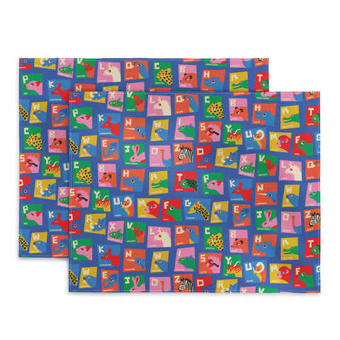carriecantwell Animal Alphabet Blue Placemat