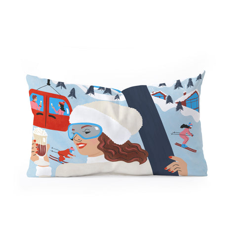 carriecantwell Apres Ski Oblong Throw Pillow