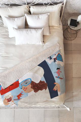 carriecantwell Apres Ski Fleece Throw Blanket