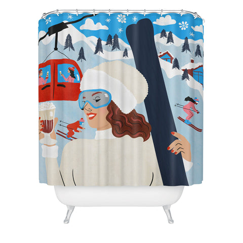 carriecantwell Apres Ski Shower Curtain