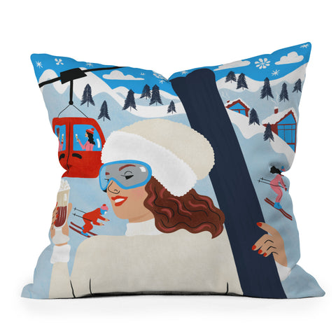 carriecantwell Apres Ski Throw Pillow