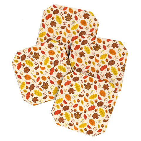 carriecantwell Autumn Leaves I Coaster Set