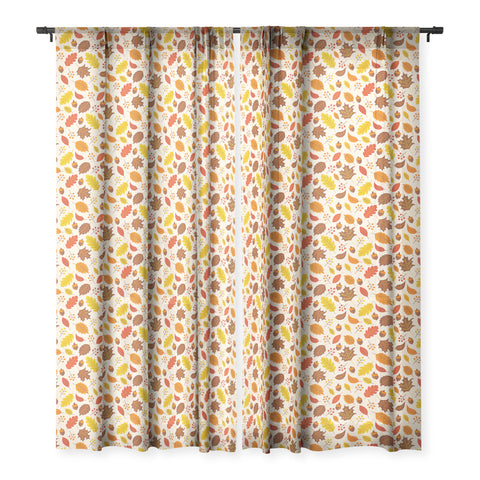 carriecantwell Autumn Leaves I Sheer Window Curtain