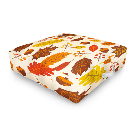 carriecantwell Autumn Leaves I Outdoor Floor Cushion