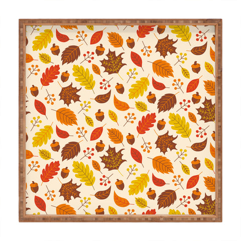 carriecantwell Autumn Leaves I Square Tray
