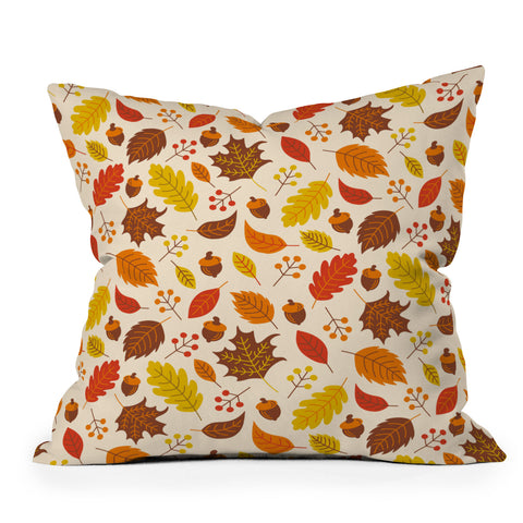 carriecantwell Autumn Leaves I Throw Pillow