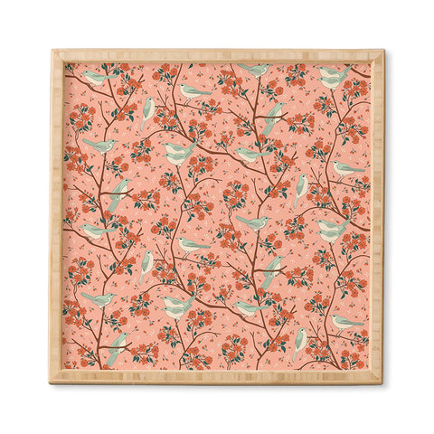 carriecantwell Birds Cherry Blossom Trees Framed Wall Art
