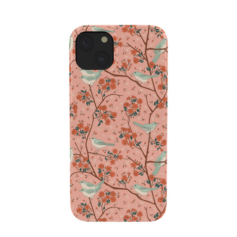 carriecantwell Birds Cherry Blossom Trees Phone Case