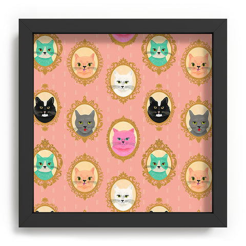 carriecantwell Cat Cameos Cute Kitty Portraits Recessed Framing Square