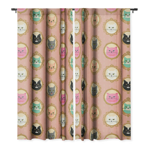 carriecantwell Cat Cameos Cute Kitty Portraits Blackout Non Repeat