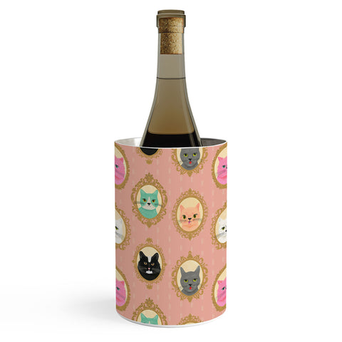 carriecantwell Cat Cameos Cute Kitty Portraits Wine Chiller