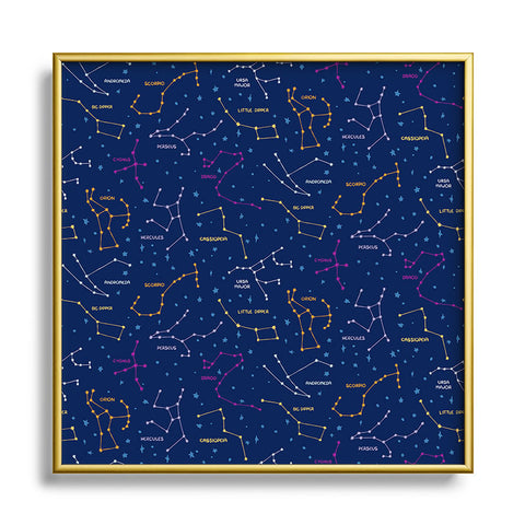 carriecantwell Constellations I Square Metal Framed Art Print