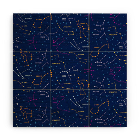 carriecantwell Constellations I Wood Wall Mural