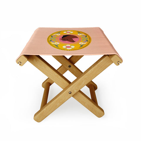 carriecantwell Cowgirl Belt Buckle Folding Stool