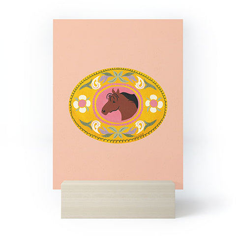 carriecantwell Cowgirl Belt Buckle Mini Art Print